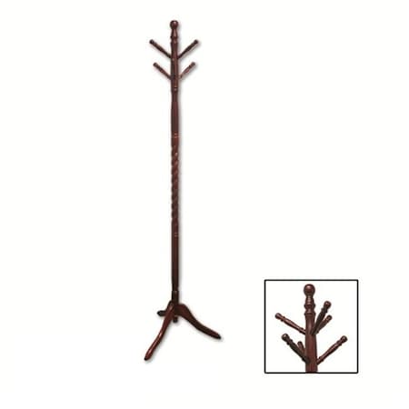 Ore International Ore International N10061-CH Twist Cherry Wooden Coat Rack N10061-CH